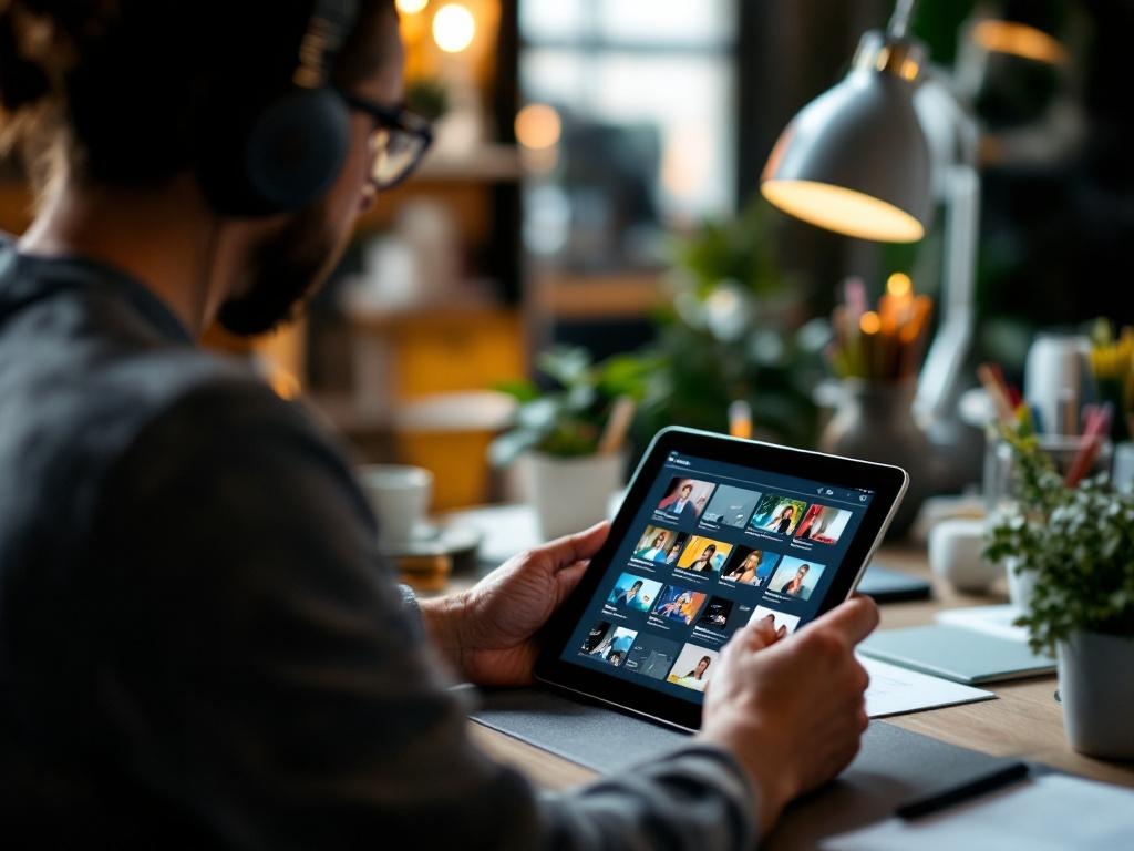 Ein Coach nutzt Videokonferenz-Tools, um seine virtuelle Präsenz zu stärken.