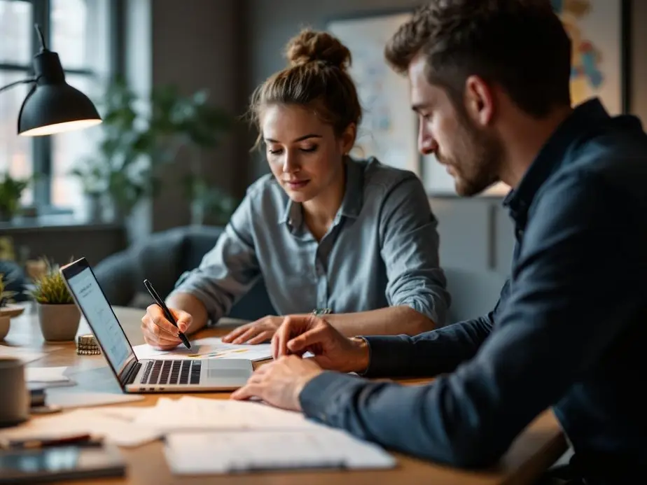 Ein Business Coach nimmt an einem Online-Zeitmanagement-Kurs teil und optimiert seine Planung.