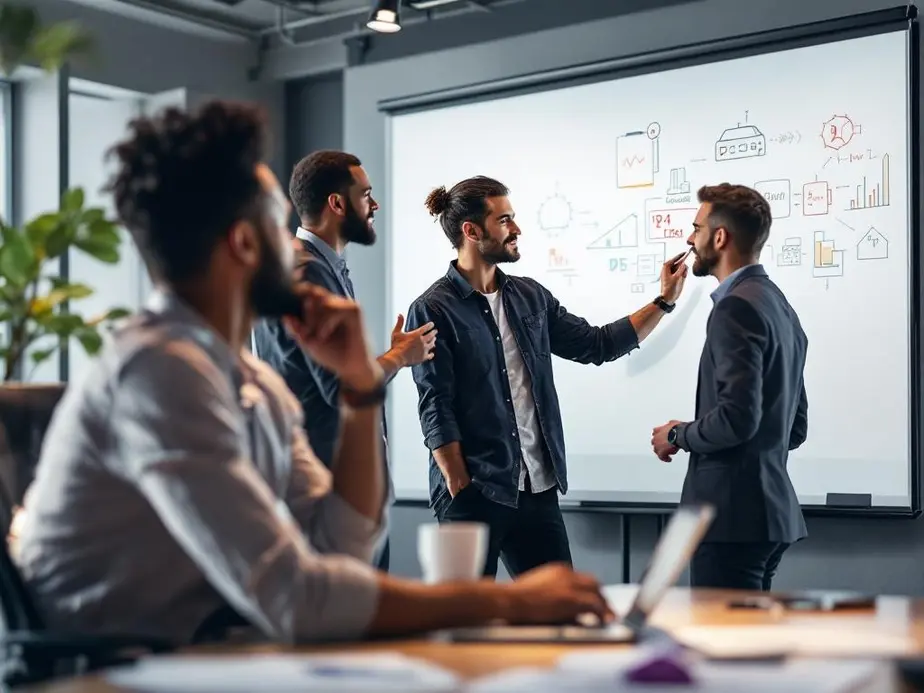 Ein Coach analysiert digitale Prozesse, um Effizienzsteigerungen zu identifizieren.