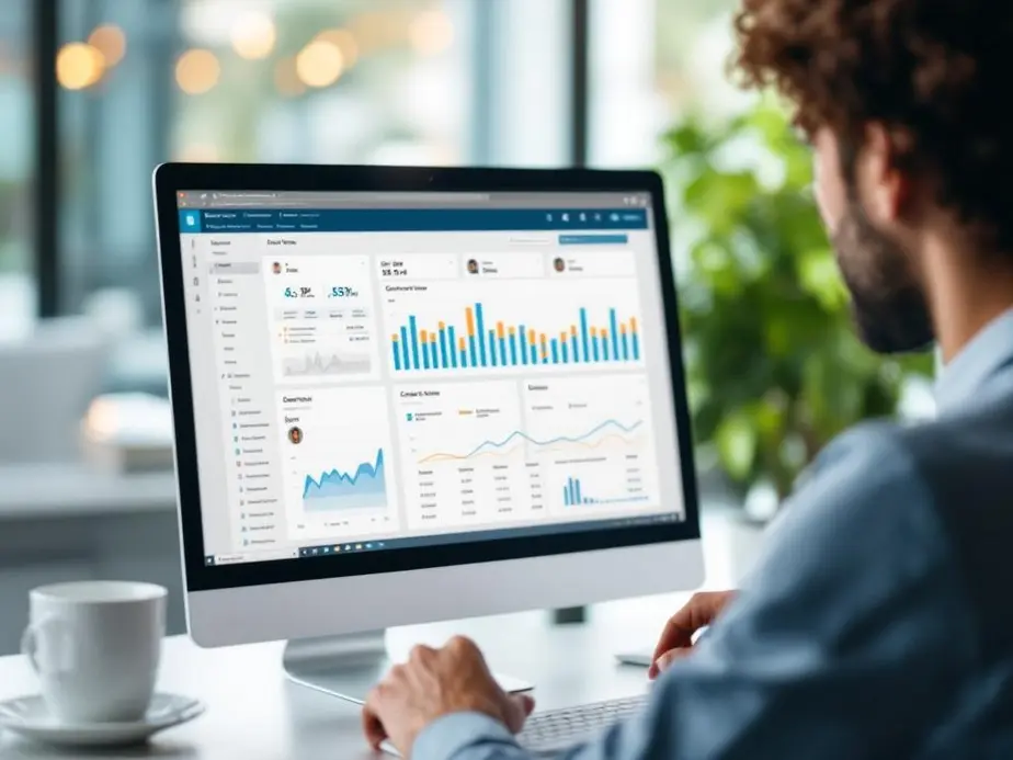 Ein Coach nutzt digitale Organisationstools, um Projekte strukturiert zu planen.